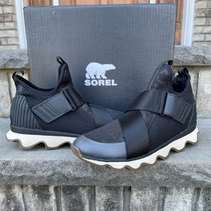 Sorel Black and White Slip-On Athletic Sneakers
